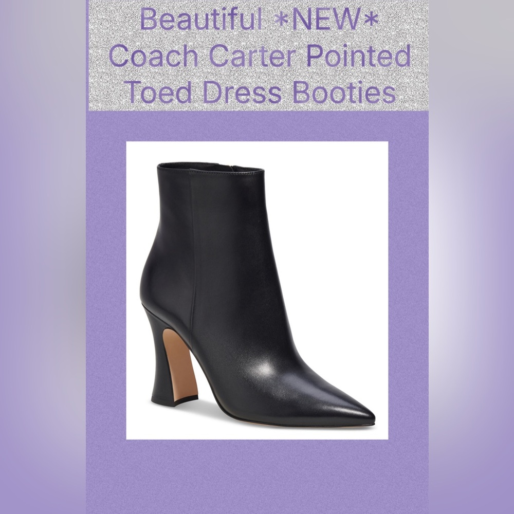 Coach Carter Black Leather Ankle Booties 7.5 NEW!